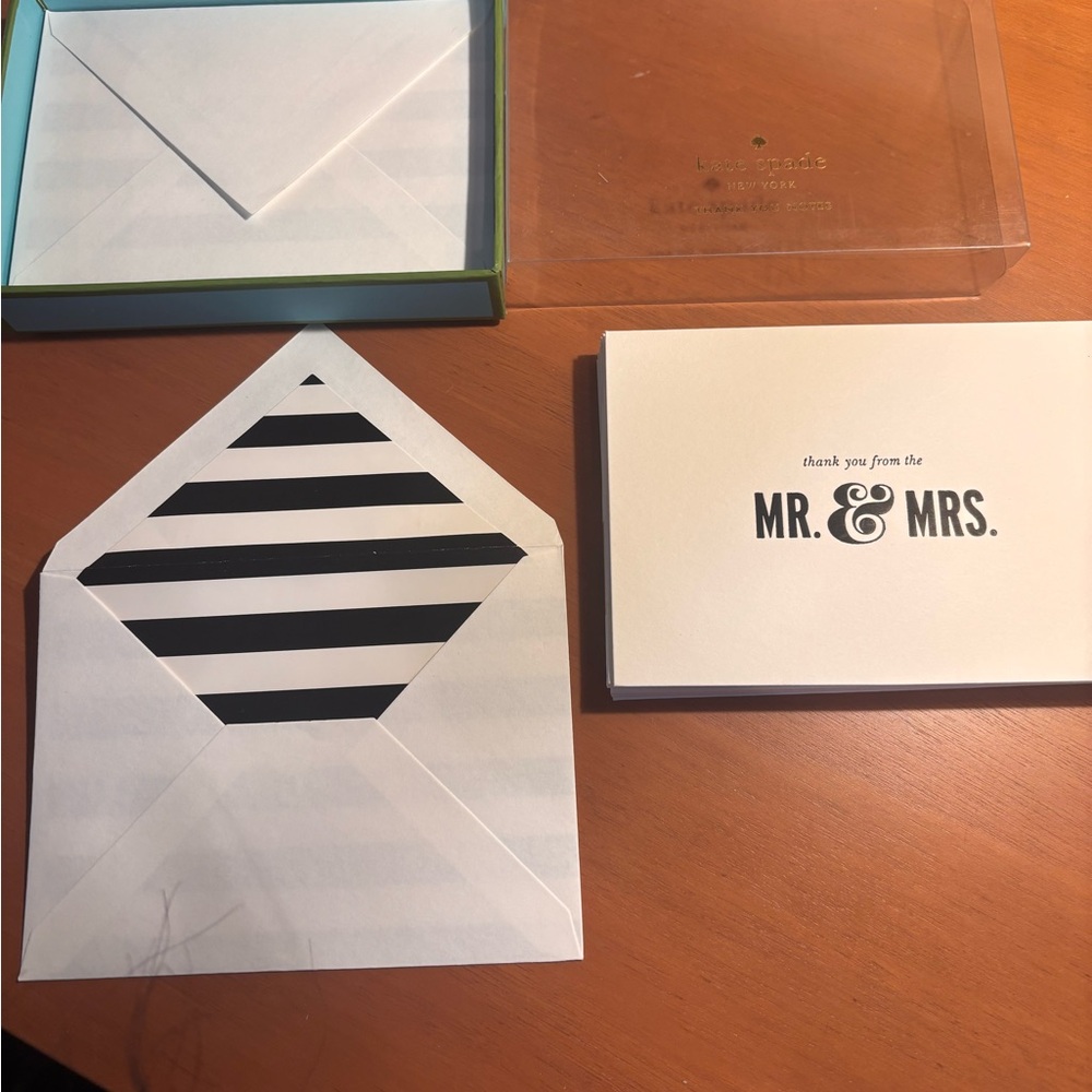 Kate Spade Black and White MR. & MRS. Thank You Cards